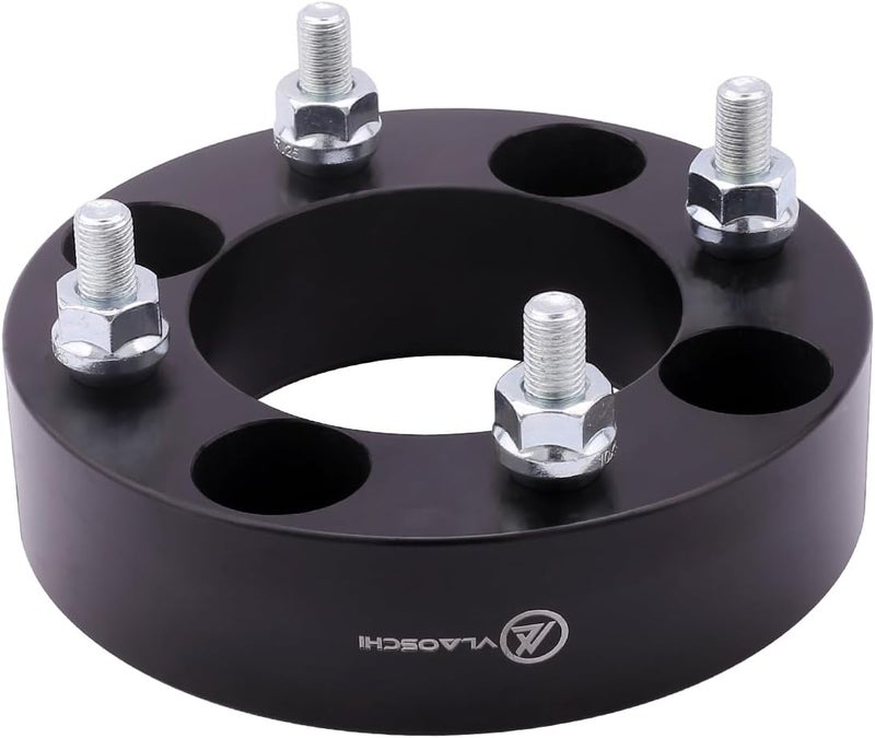 VLAOSCHI فواصل عجلات مطروقة سوداء 4x4 بسمك 1.5 بوصة مع مسامير M12x1.25 متوافقة مع عربة جولف ياماها (نمط برغي 4x101.6 وفتحة مركزية 68.5 مم) - عبوة من 2 - Image 5